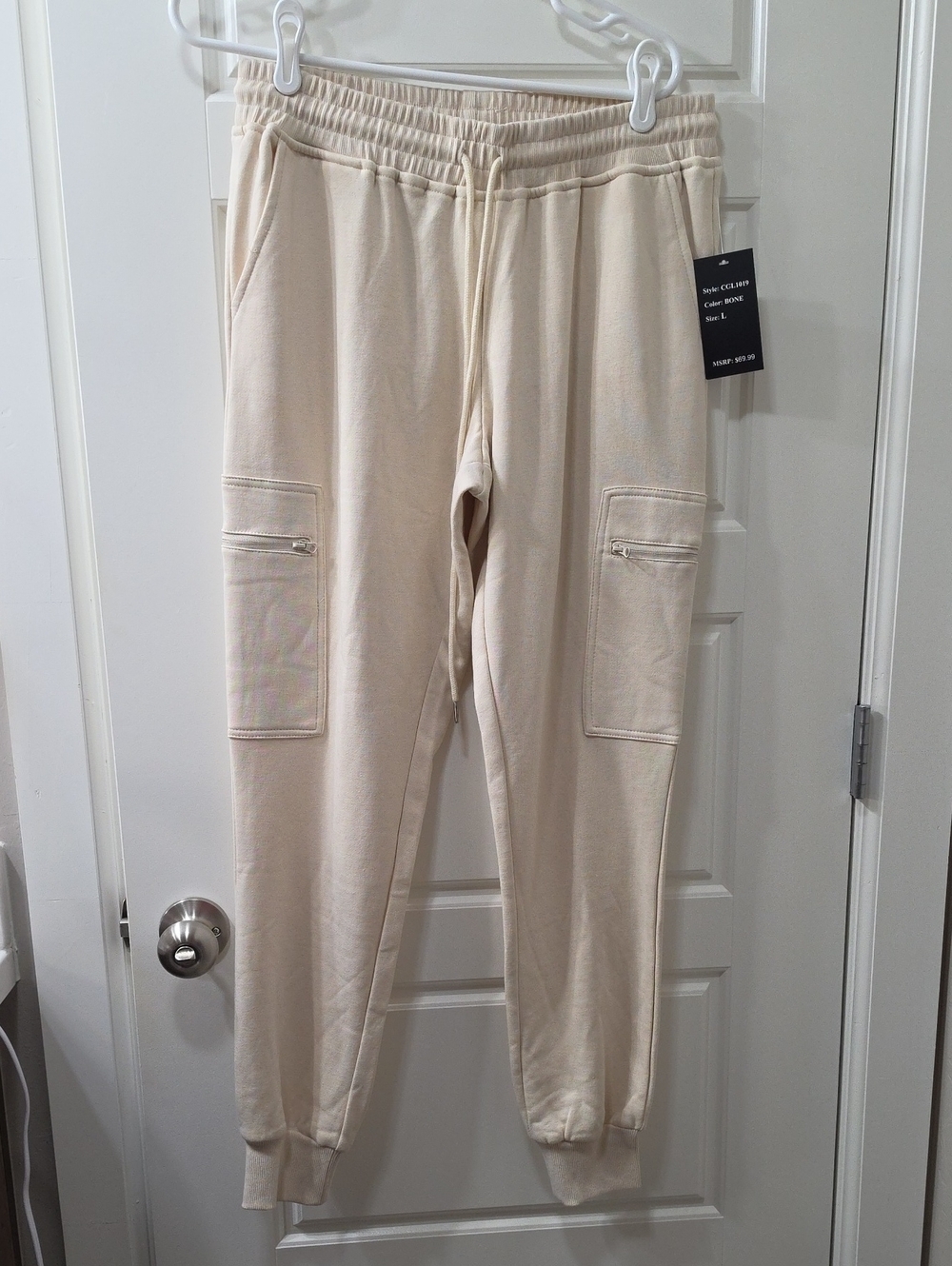 🤍 Central Park Soft Fleece Cargo Joggers – Women’s Size L 🤍